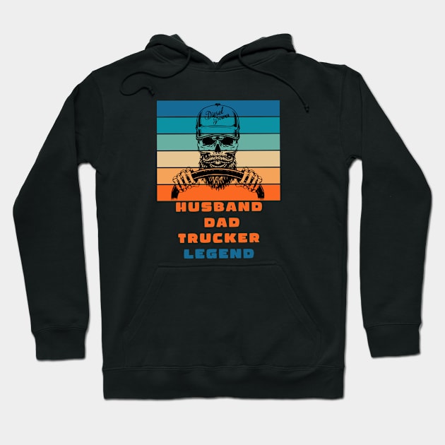 husband trucker dad legend Hoodie by kakimonkey